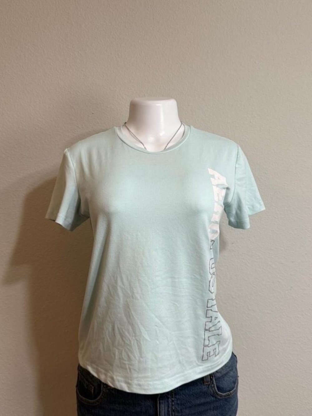 Aeropostale t-shirt graphic baby tee mint blue Medium